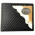thumbnail image 1 of Premium Genuine Leather Basketweave Cowhide Cow Fur Men's Short Bifold Wallet, Premium Cowboy Wallets, 1 of 1