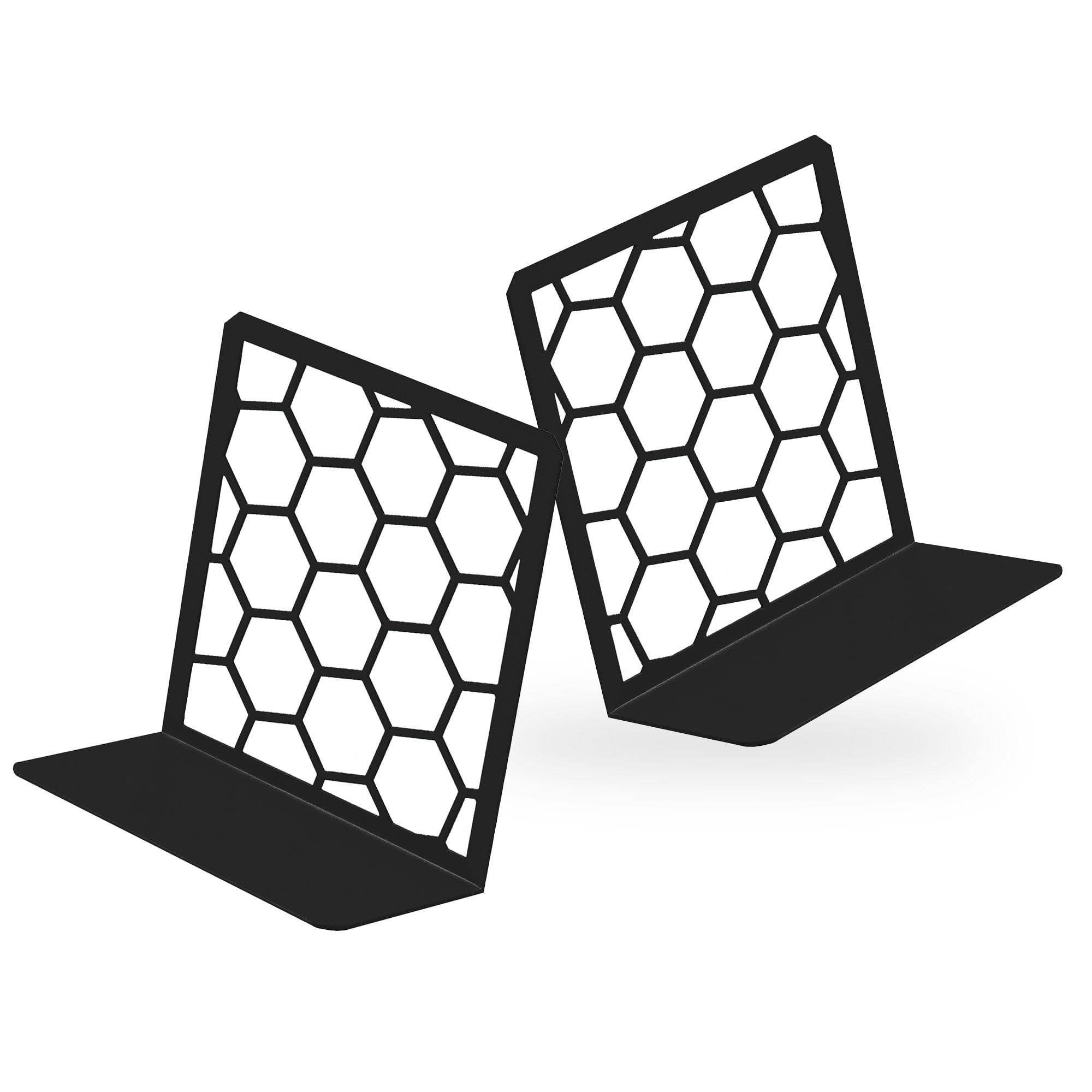 Toyo Bookends Geomod Sturdy Premium Honeycomb Bookends, Heavy Duty Metal, 6.25x6 ...