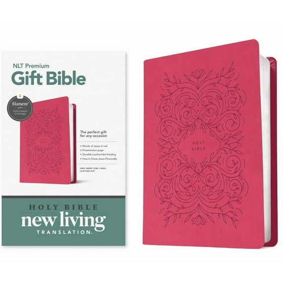 Premium Gift Bible Nlt, Filament Enabled (Leatherlike, Very Berry Pink Vines, Red Letter), (Hardcover)