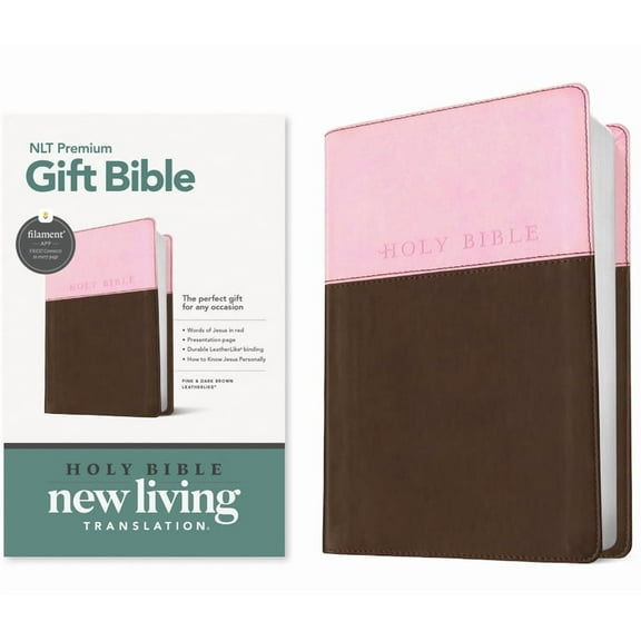 Premium Gift Bible Nlt, Filament Enabled, Tutone (Leatherlike, Pink/Dark Brown, Red Letter), (Hardcover)