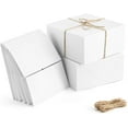 thumbnail image 1 of Premium Gift Boxes 10 Pack 8 x 8 x 4 White Paper Gift Boxes with 20 Meters Hemp Rope for Christmas Gifts, Bridesmaid Proposal Boxes, Easy Assemble Boxes, 1 of 4