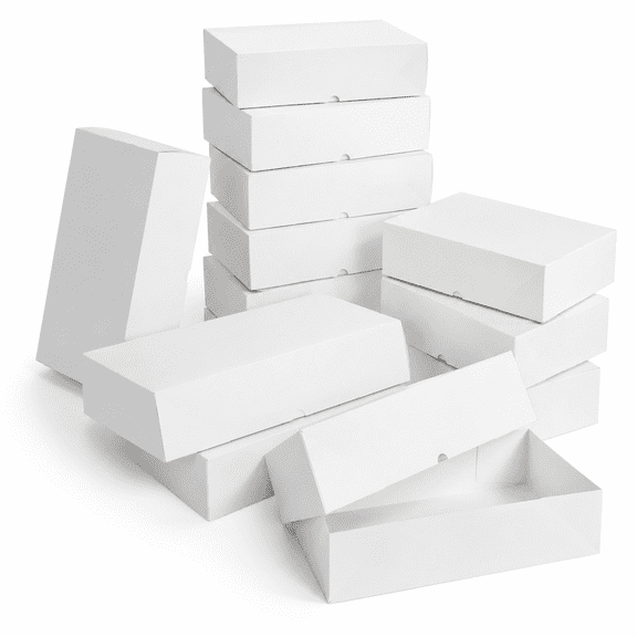 Premium Gift Boxes with Lids for Presents, Extra Large White Boxes for Wrapping Gifts, 4-inch Deep Clothing Gift Boxes for Robe, Sweater, Shirt and Christams Gift