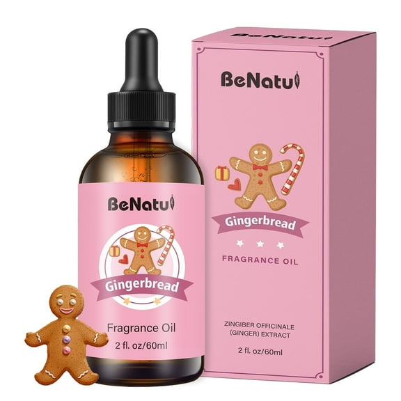 Benatu Gingerbread Essential Oil - Gourmand Scent Family - 2 fl oz for candles, soaps & diffusers