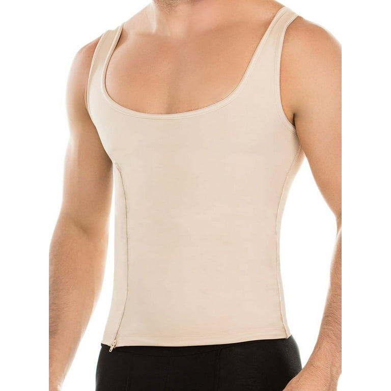 Fajas Colombianas Men's tank top zipper low back disc posture corrector  fajas colombianas reductoras-Shapewear & Fajas USA 