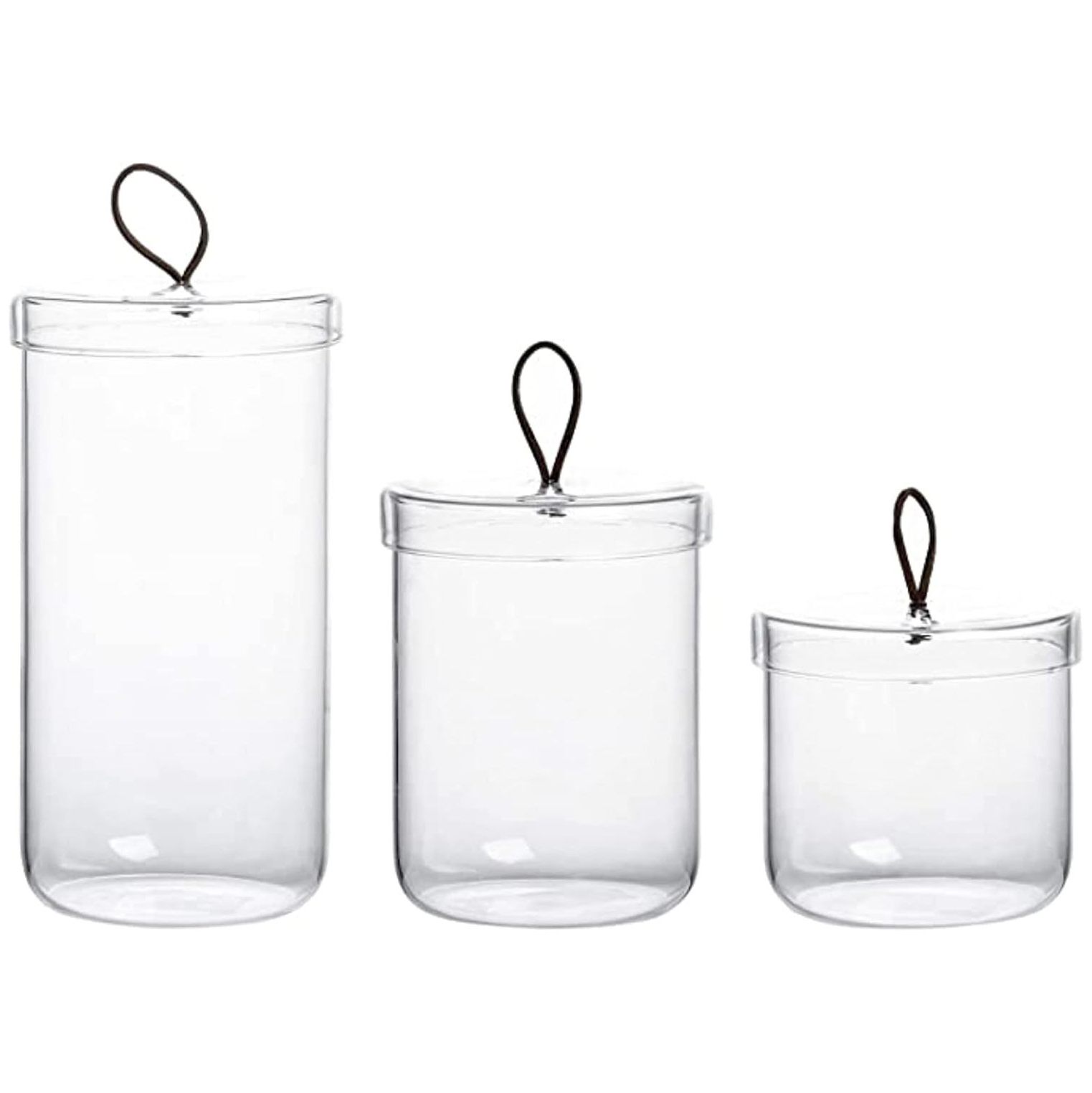Premium Glass Apothecary Jars for Cotton with Handle Apothecary Jars