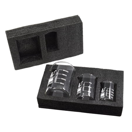 Premium Beaker Set, 250ml, 100ml & 50ml - Low Form, White Graduations - Superior Durability & Chemical Resistance - Borosilicate 3.3 Glass - Eisco Labs