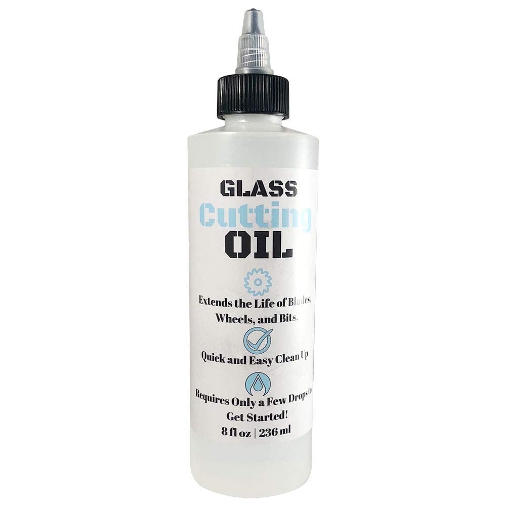 Premium Glass Cutting Oil (8 oz) Specially Formulated for Use with Any Glass Cutter Tool - Glass Cutter Oil for Glass Drill Bit, Mirror Cutting Tool, Tile Cutter \u0026 Glass Cutting Tools