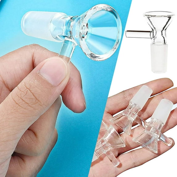Premium Glass Funnel Bowl Set Durable Transparent Design, Universal Fit for 14mm Joint, Easy Cleaning, Pack of 2