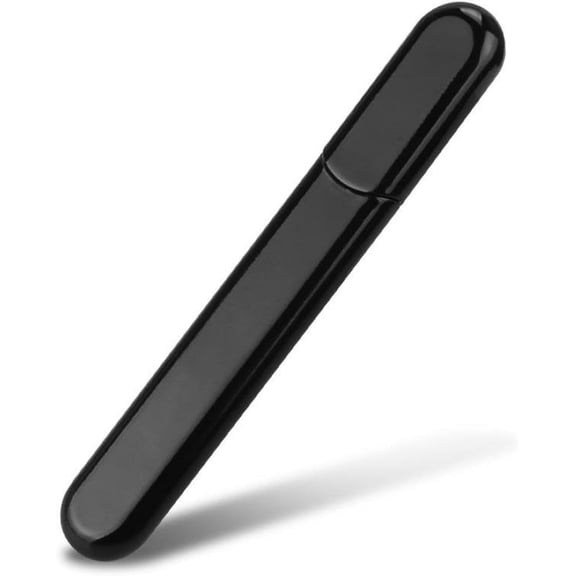 Premium Glass Nail File with Case, Crystal Diamond Salon Best Beauty Nail Buffer for Natural and Acrylic Nails Christmas Gift for Woman and Man,Black