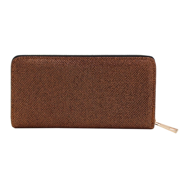 Premium Glitter Fabric Bling Continental Zip Around Wallet