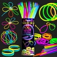 thumbnail image 1 of Premium Glow Sticks 100 Bulk Party Supplies Glow in The Dark 12 Hours Glow Party Pack 8 inch with Unique Connectors Neon Glow Bracelets Necklaces for Kids Camping Accessories 205 Pcs, 1 of 3