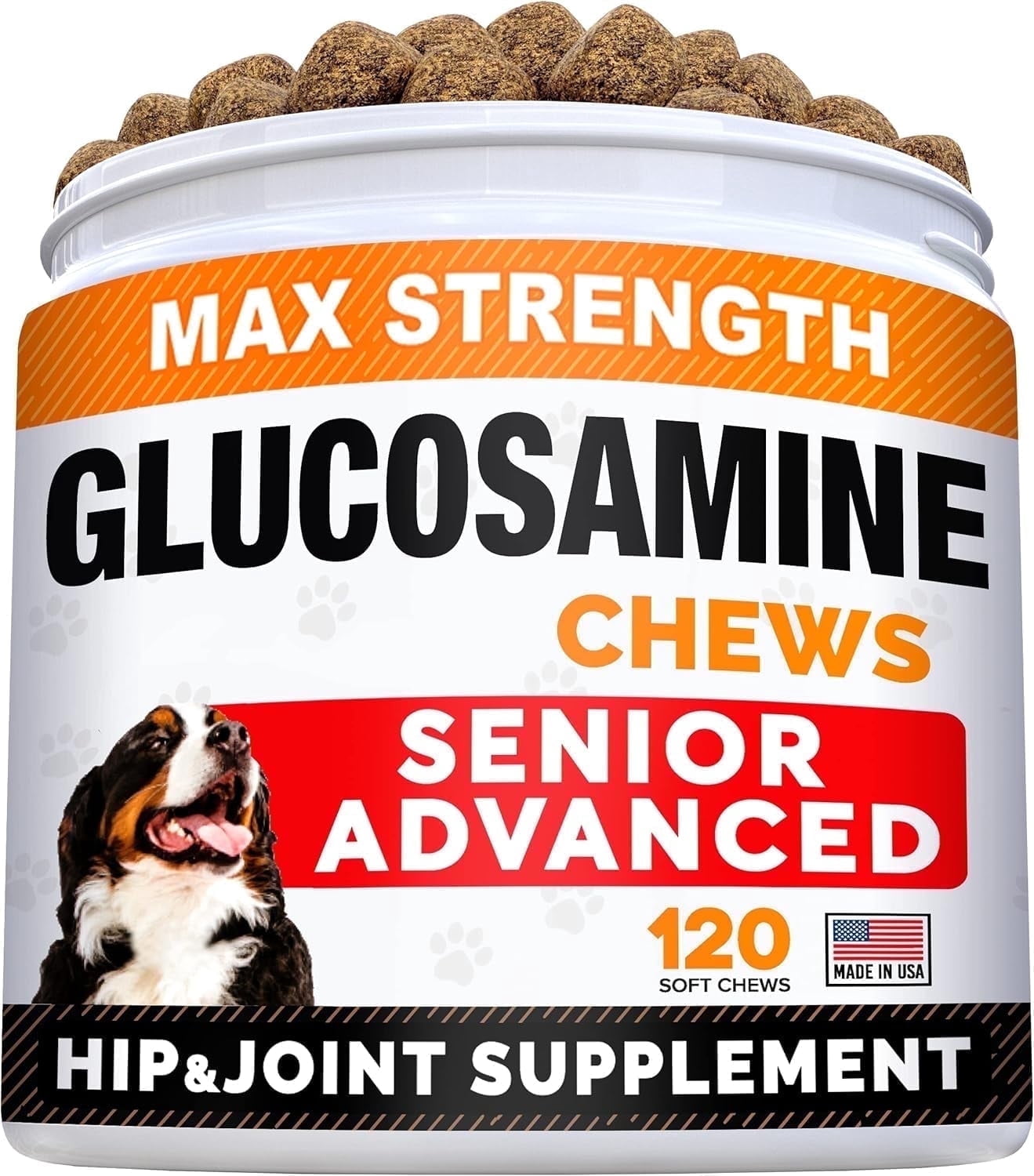 USA Made Glucosamine Treats for Dogs - Joint & Bone Support with Omega ...