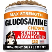 Premium Glucosamine Chews for Dogs - Hip and Joint Chews for Dogs with Chondroitin, MSM & Omega-3 Fish Oil - Dog Supplement for Joint Pain Relief - Bacon Flavor - 120 Count - made in USA