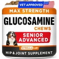 thumbnail image 1 of Premium Glucosamine Chews for Dogs - Hip and Joint Chews for Dogs with Chondroitin, MSM & Omega-3 Fish Oil - Dog Supplement for Joint Pain Relief - Bacon Flavor - 120 Count - made in USA, 1 of 10