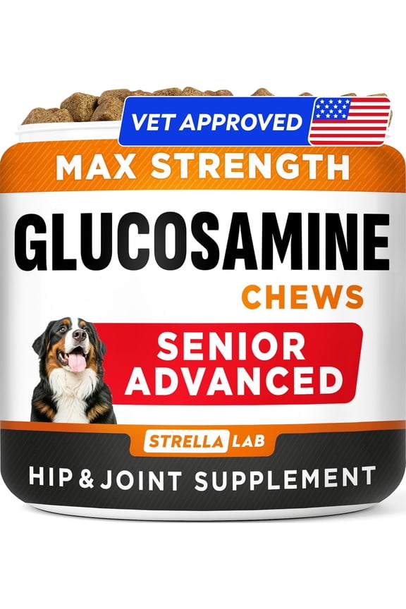 Premium Glucosamine Chews for Dogs - Hip and Joint Chews for Dogs with Chondroitin, MSM & Omega-3 Fish Oil - Dog Supplement for Joint Pain Relief - Bacon Flavor - 120 Count - made in USA