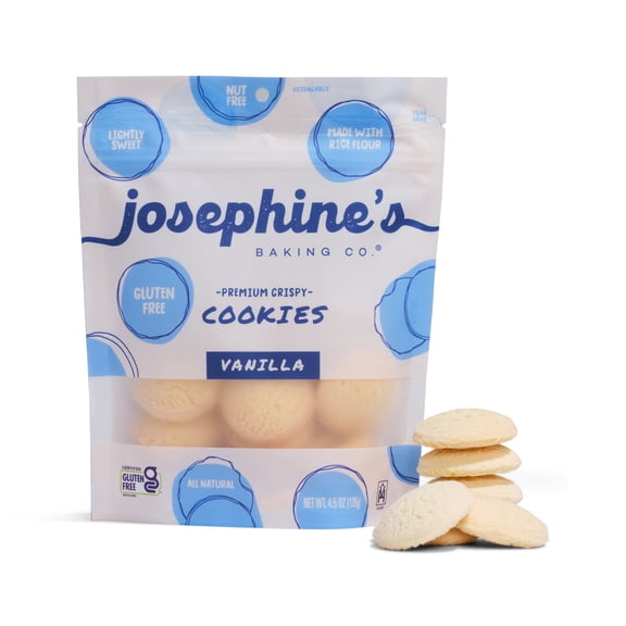 Josephines Premium Vanilla Crispy Cookies, Gluten-Free, 4.5 oz Pouch