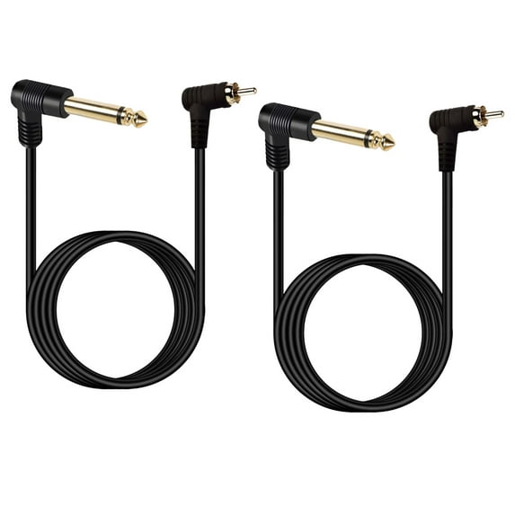 Premium Gold Covered Rcas Male to 6.35mm Right Angle Sound Cable with Increased Durability for Continuous Transmission