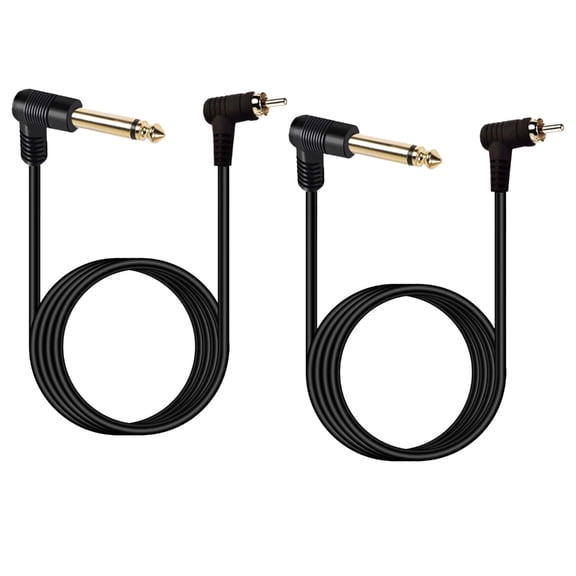 Premium Gold Covered Rcas Male to 6.35mm Right Angle Sound Cable with Increased Durability for Continuous Transmission