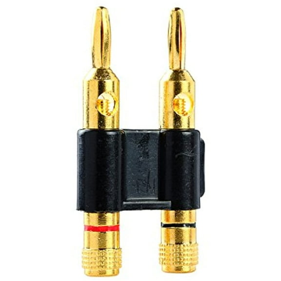 Premium Gold Dual 2 Banana Plug Post Jack Speaker Wire Cable Audio Connector