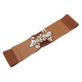 thumbnail image 1 of Premium Gold Fleur de lis Buckle Wide Elastic Stretch Waist Belt Waistband, 1 of 3