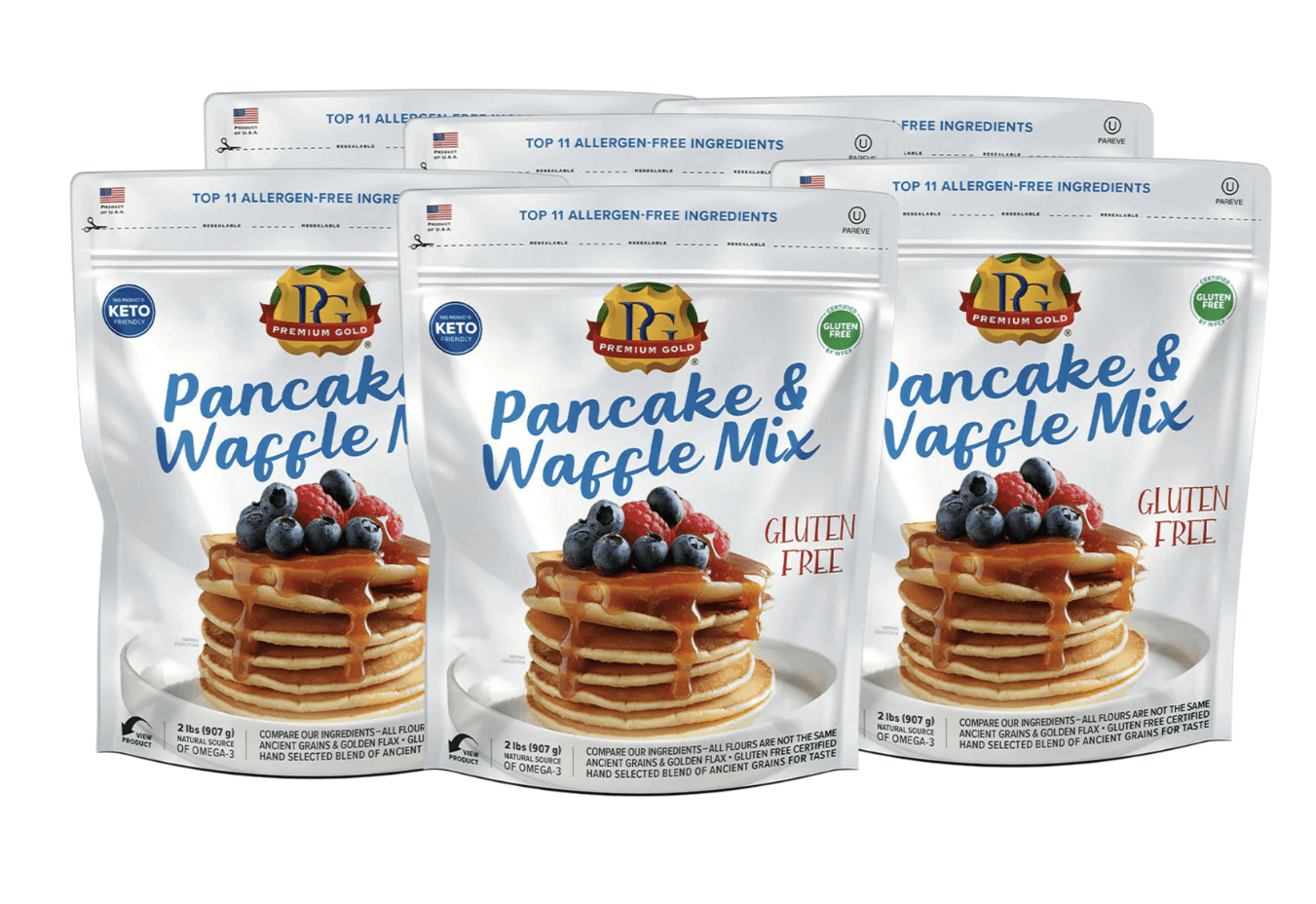 Premium Gold Gluten Free Pancake & Waffle Mix 6 Pack