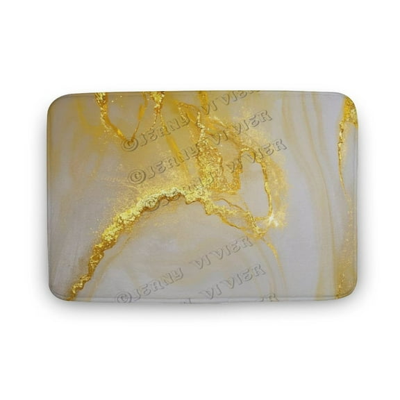 Premium Gold Marble Bath Mat - 20x32 Inches, Simple Maintenance