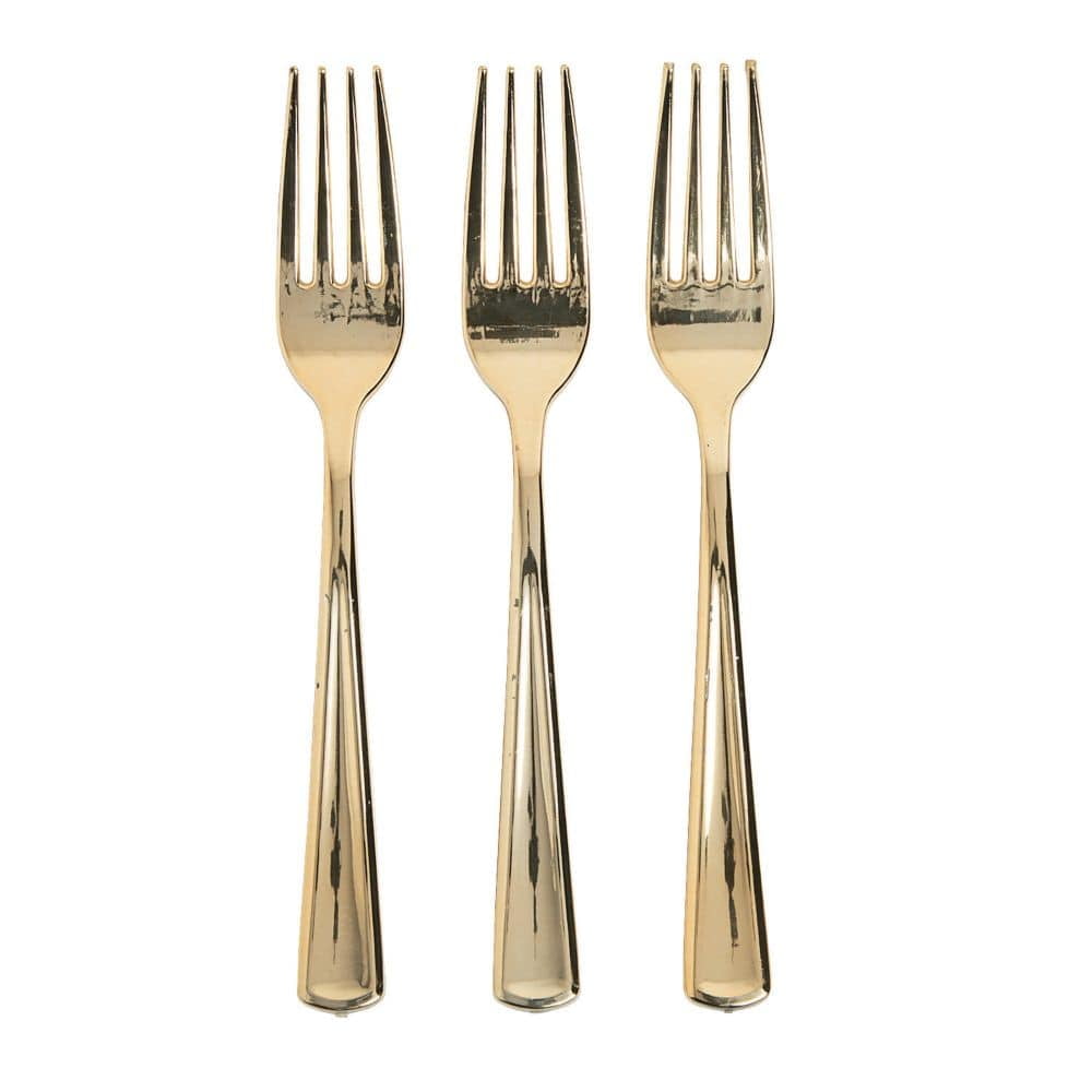 Premium Gold Metallic Forks (24Pc) - Party Supplies - 24 Pieces