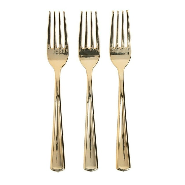 Premium Gold Metallic Forks (24Pc) - Party Supplies - 24 Pieces