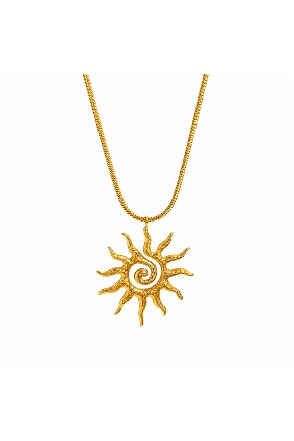 Premium Sun Pendant Necklace for Women, Luxury Statement Jewelry with Intricate Design, Lightweight Comfortable Chain for Daily Wear, Party, Gifting & Special Occasions