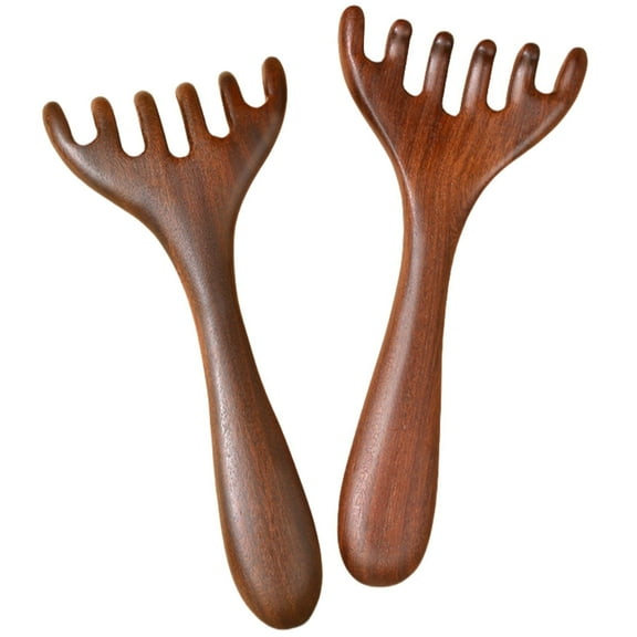 Natural Sandalwood Scalp Massage Comb - Multi-Function for Relaxation and Health Promotion, Unisex 2-Piece Set.