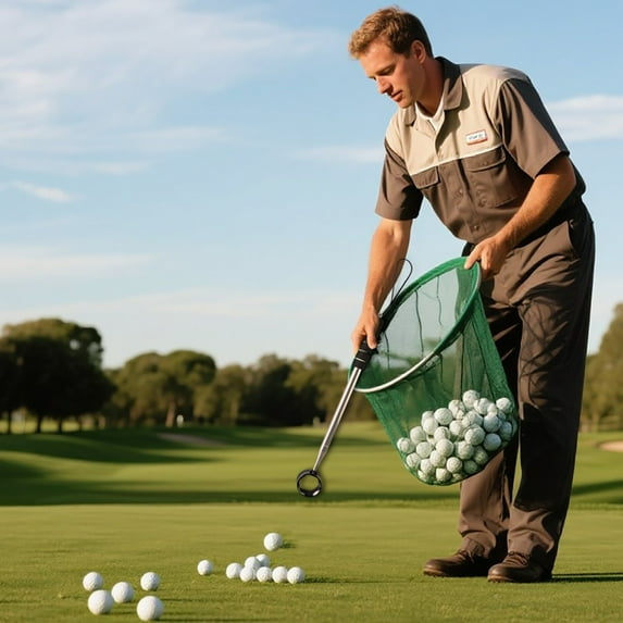 Golf Ball Retriever - Thickened Stainless Steel Shaft with Rubber Grip - Extendable 9ft Golf Ball Grabber Tool for Water & Course (Durable & Lightweight)