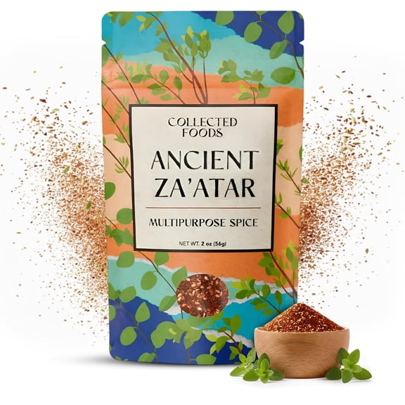 Collected Foods Premium Zaatar Spice Blend, NY Chef Crafted, Small-Batch Middle Eastern Seasoning with Sumac Spice, and Sesame Seeds, 2 oz, Vegan Gluten Free