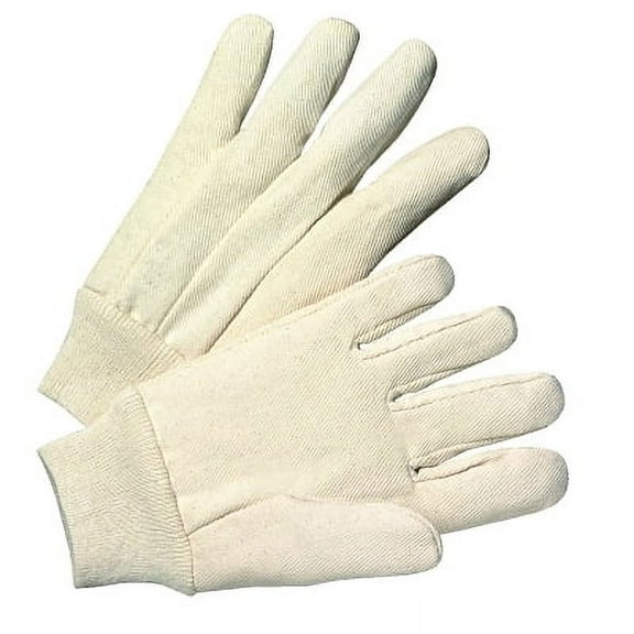 Premium Grade Cotton Canvas Single-Palm Gloves, Knit Wrist, Natural, Large | Bundle of 2 Dozen