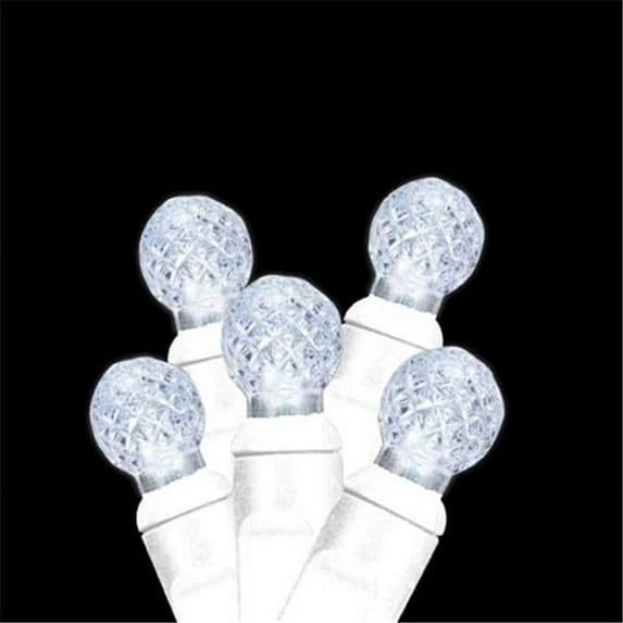 Premium Grade G12 70 LED Pure White Holiday Lights String with White Wire