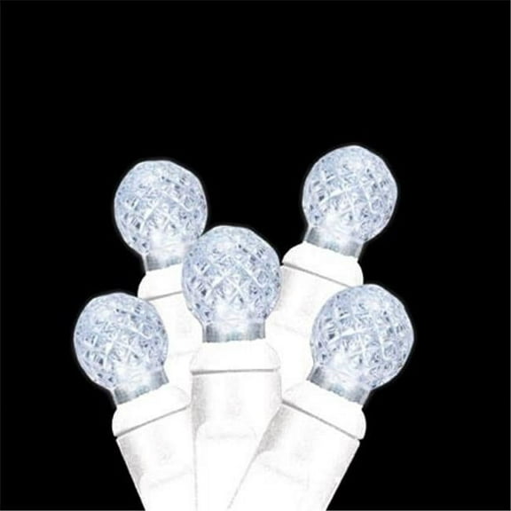 Premium Grade G12 70 LED Pure White Holiday Lights String with White Wire