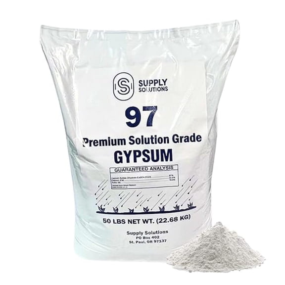 Premium Grade Gypsum Powder 50lbs Fast Acting Organic Soil Fertilizer Lawn Root Growth