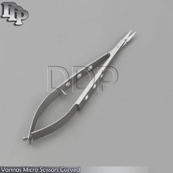 Premium Grade Pacifated Vannas Capsulotomy Micro Scissors 5Mm Blades Curved