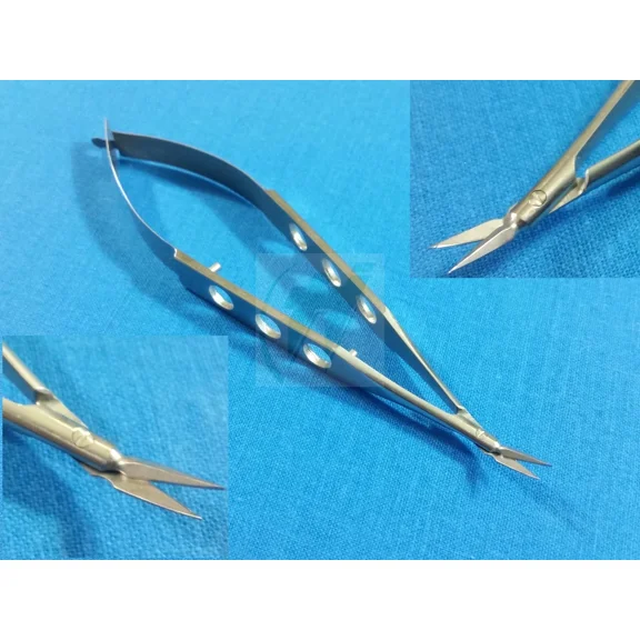 Premium Grade Pacivated Mcpherson Vannas Micro Scissors Angled Forward Blade 4"