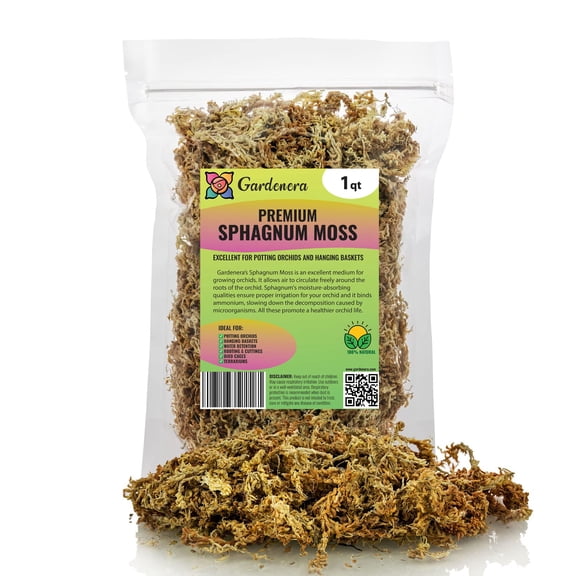 Premium Grade Sphagnum Moss by Gardenera Labs - Organic Hand Mixed New Zealand Long Fibered Sphagnum Moss Orchid - 1 Quart