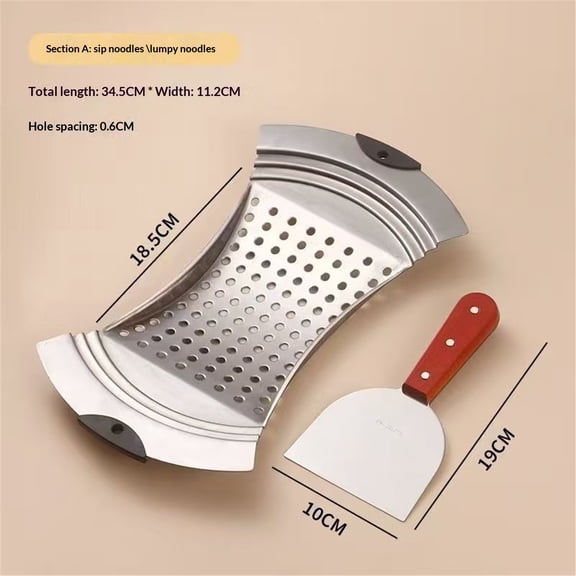 Premium Grade Stainless Steel Spaetzle Maker, Spaetzle Plane with Pastry Scraper Traditional Egg Noodle Maker
