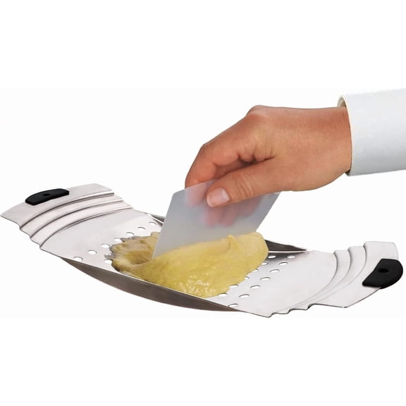 Premium Grade Stainless Steel Spaetzle Maker, Spaetzle Plane with Pastry Scraper Traditional German Egg Noodle Maker