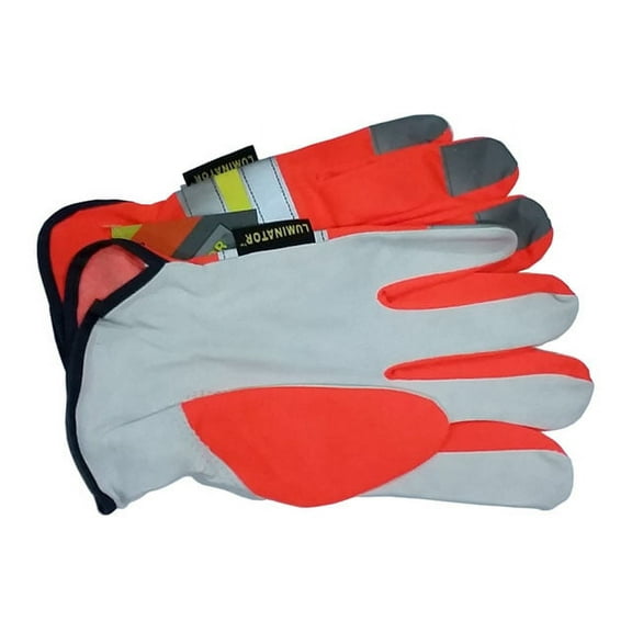 Premium Grain Goatskin Driver Glove with Reflective Stripes (PAIR)-Med