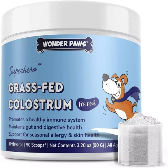 Premium Grass-Fed Pure Bovine Colostrum for Dogs-Immune System, Allergy, Skin & Itch Relief-3.20oz