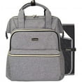 thumbnail image 1 of Premium Gray Diaper Bag Backpack by Liname with Stroller Straps and Changing Pad, 1 of 7