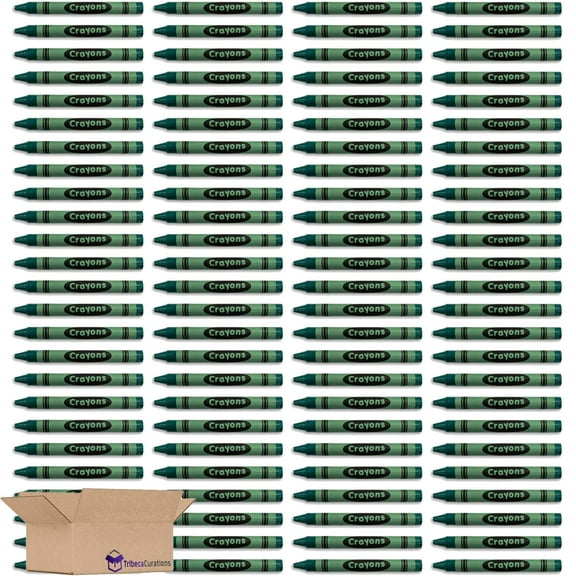 Premium Green Crayon Bulk Value Pack Pack of 100