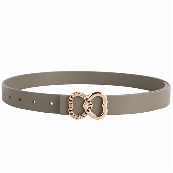 Premium Grey Small Belt Ladies Ins Jeans Belt Fashion Retro Versatile Smooth Buckle Leather Belt Women