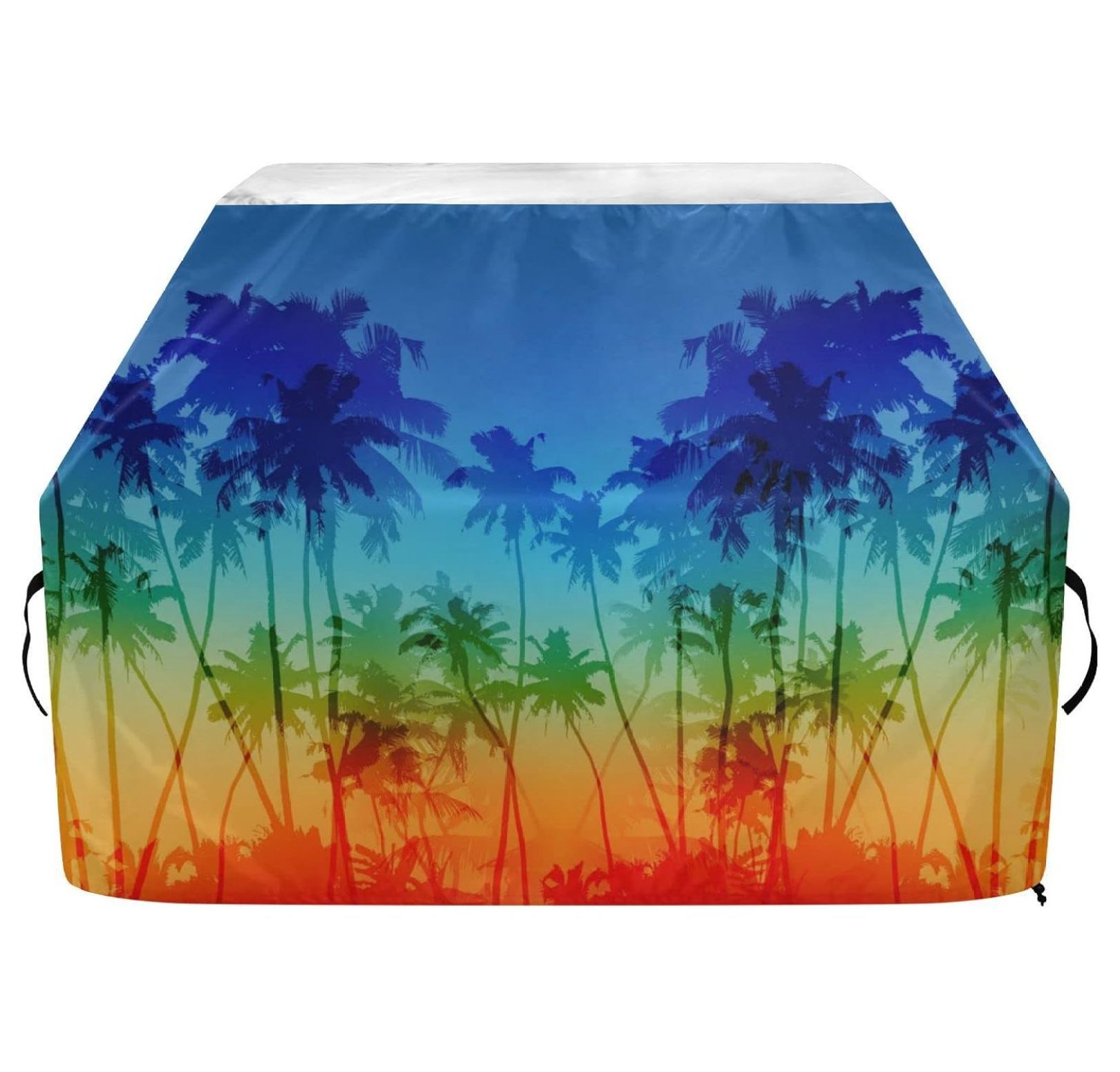 Premium Grill Cover Waterproof Rainbow Palm Beach Barbecue Cover Fade