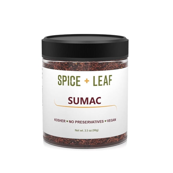 SPICE + LEAF Ground Sumac Spice, Vegan and Kosher Seasoning Blend, 3.5 oz