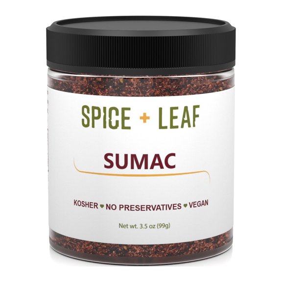 Premium Ground Sumac Spice by SPICE + LEAF - Vegan, Red, Middle Eastern Herb, 3.5 oz.
