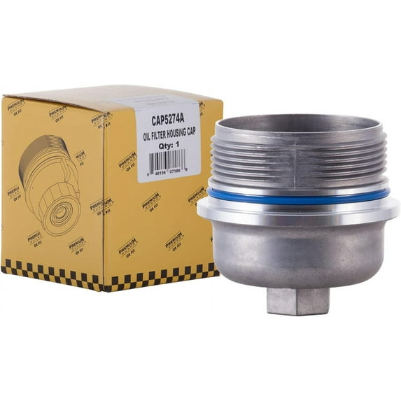Premium Guard Oil Filter Housing Cap Assembly 5274A, Fits Cadillac ATS, CTS, SRX, STS 2.8L, 3.0L, 3.6L, Canyon, Caprice, Colorado 3.6L, Pontiac G8 3.6L, Saab 9-3, 9.5, 9-4X 2004-2017